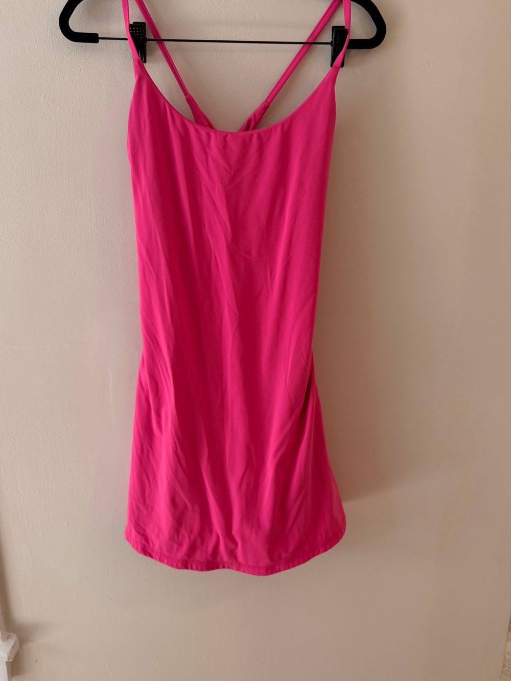 Halara Easy Peezy activewear dress Hot Pink Spaghetti Strap Tank Top size medium